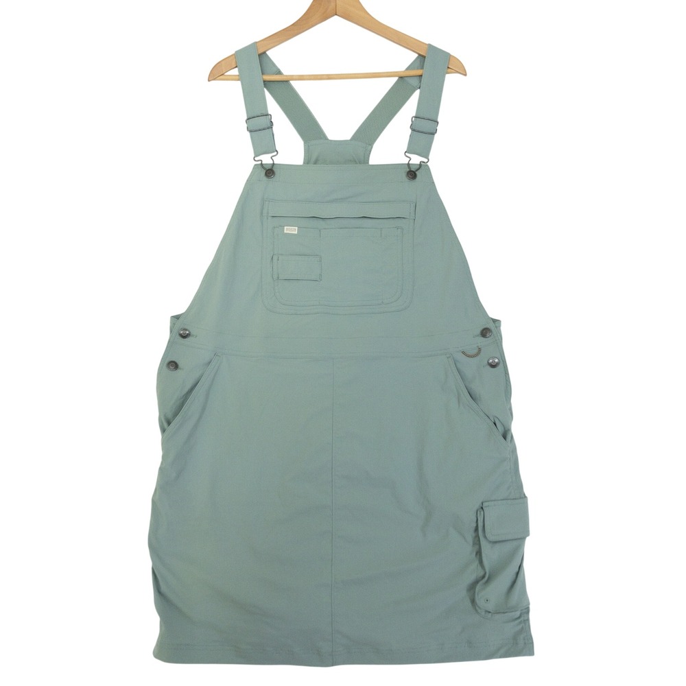 Duluth Heirloom Gardening Bib Overalls Dress Womens XL Green Ripstop Utility